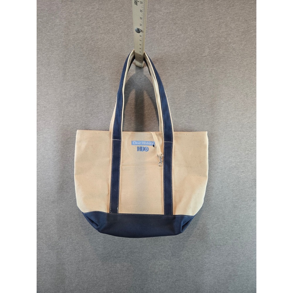 HBO Clear History Tote Bag Unisex Large Cream Navy Larry‎ David Promo Crew 2013